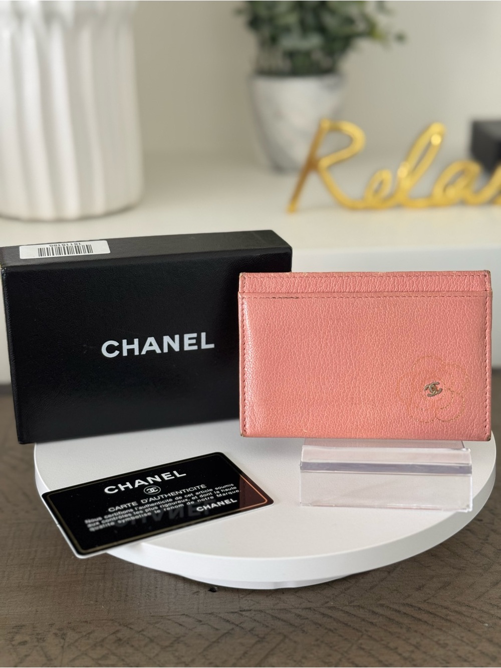 Chanel Camellia Leather Card Holder